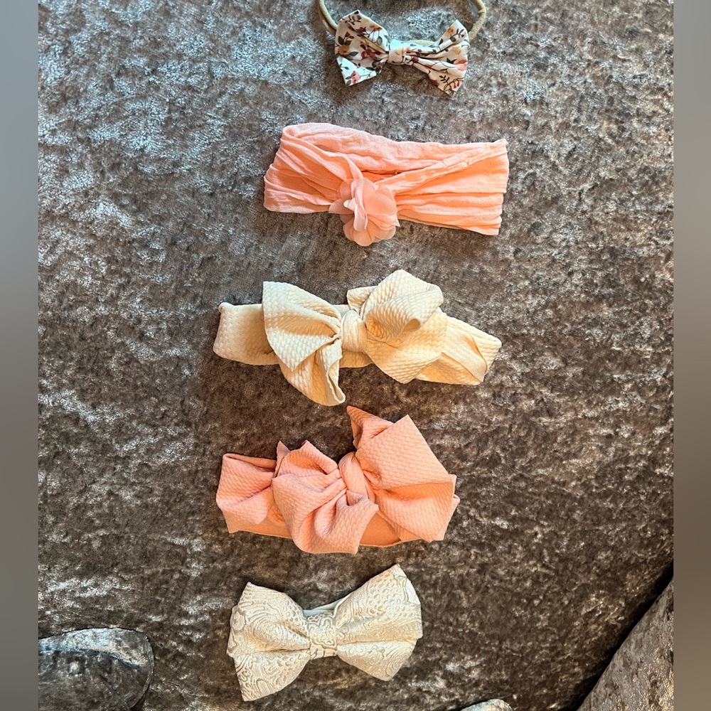 5 Assorted girls baby/ toddler headbands
